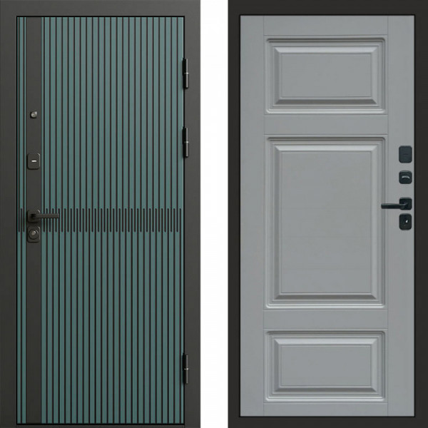 Входная дверь Termo-Door Граунд velutto verde - Лион Grey софт