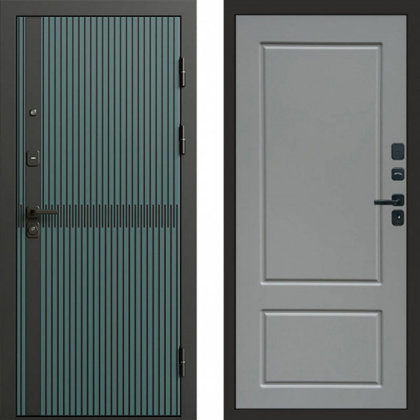 Входная дверь Termo-Door Граунд velutto verde - Марсель Grey софт