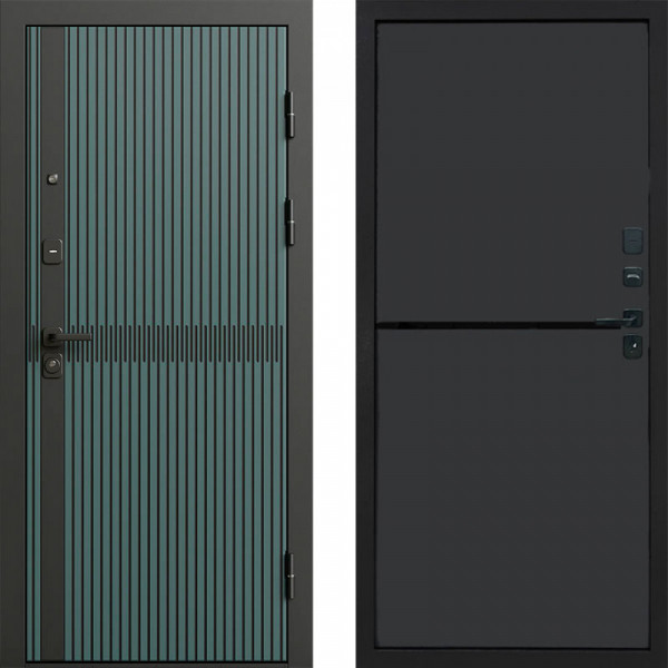 Входная дверь Termo-Door Граунд velutto verde - Нео Графит