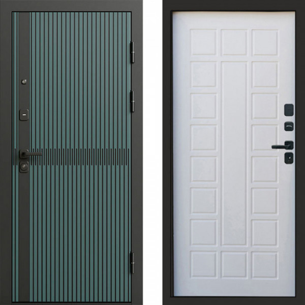 Входная дверь Termo-Door Граунд velutto verde - Престиж белое дерево