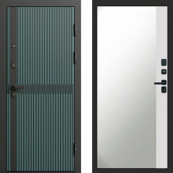 Входная дверь Termo-Door Граунд velutto verde - Зеркало Фацет Белый софт