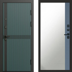 Входная дверь Termo-Door Граунд velutto verde - Зеркало Фацет Grey софт