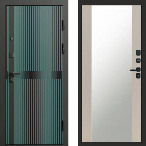 Входная дверь Termo-Door Граунд velutto verde - Зеркало Слоновая кость