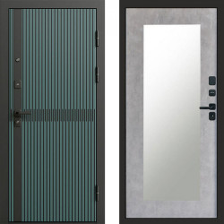 Входная дверь Termo-Door Граунд velutto verde - Зеркало Триумф бетон светлый
