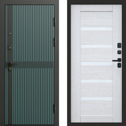 Входная дверь Termo-Door Граунд velutto verde - Зеркало Триумф Царга лиственница 4500 / 5500