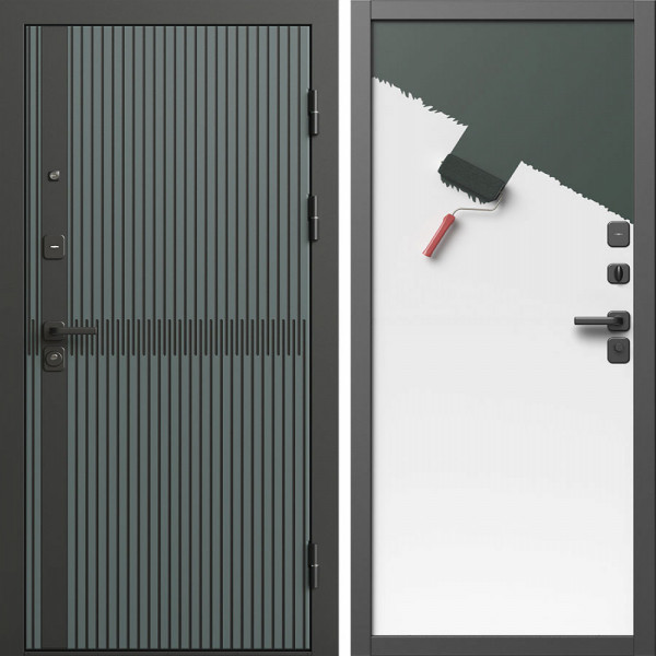 Входная дверь Termo-Door Граунд Велютто Верде - Гладкая Панель Под Покраску (грунт)