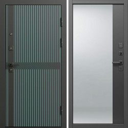 Входная дверь Termo-Door Граунд Велютто Верде - Зеркало Фацет Черный кварц