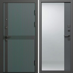 Входная дверь Termo-Door Граунд Велютто Верде - Зеркало Фацет Grey софт