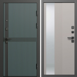 Входная дверь Termo-Door Граунд Велютто Верде - Зеркало Люмис Капучино