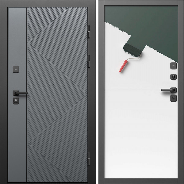 Входная дверь Termo-Door Кросс Грей - Гладкая Панель Под Покраску (грунт)