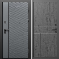 Входная дверь Termo-Door Кросс Грей - Горизонт бетон темный