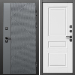 Входная дверь Termo-Door Кросс Грей - Классика белый матовый