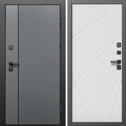 Входная дверь Termo-Door Кросс Грей - Лучи белый