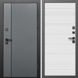 Входная дверь Termo-Door Кросс Грей - Лучи White line