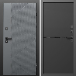 Входная дверь Termo-Door Кросс Грей - Нео Black