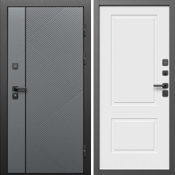 Входная дверь Termo-Door Кросс Грей - Нео Классика Белый Софт