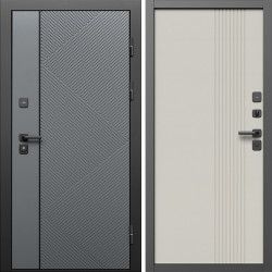 Входная дверь Termo-Door Кросс Грей - Страйп Слоновая Кость