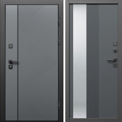 Входная дверь Termo-Door Кросс Грей - Зеркало Люмис Грей Софт