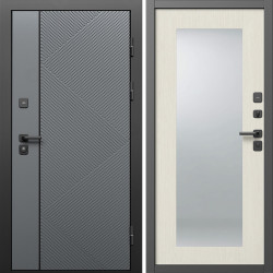 Входная дверь Termo-Door Кросс Грей - Зеркало Триумф лиственница