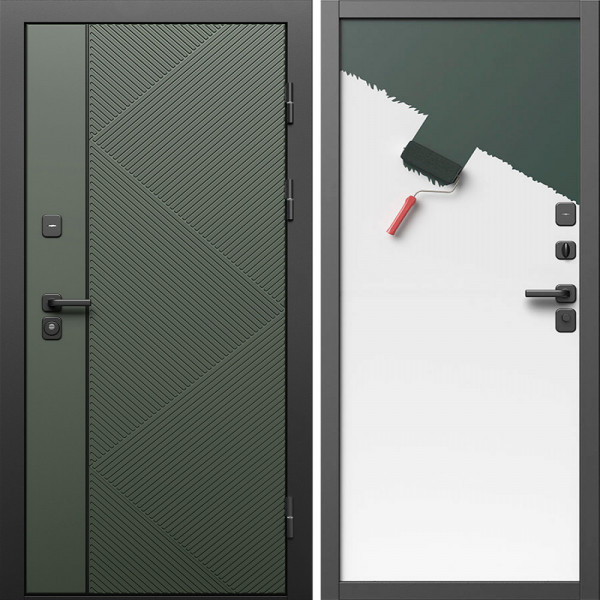Входная дверь Termo-Door Кросс Грин - Гладкая Панель Под Покраску (грунт)