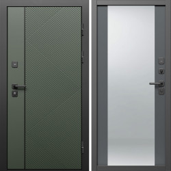 Входная дверь Termo-Door Кросс Грин - Зеркало Grey Софт