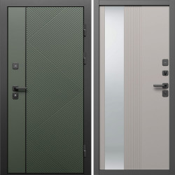 Входная дверь Termo-Door Кросс Грин - Зеркало Люмис Капучино