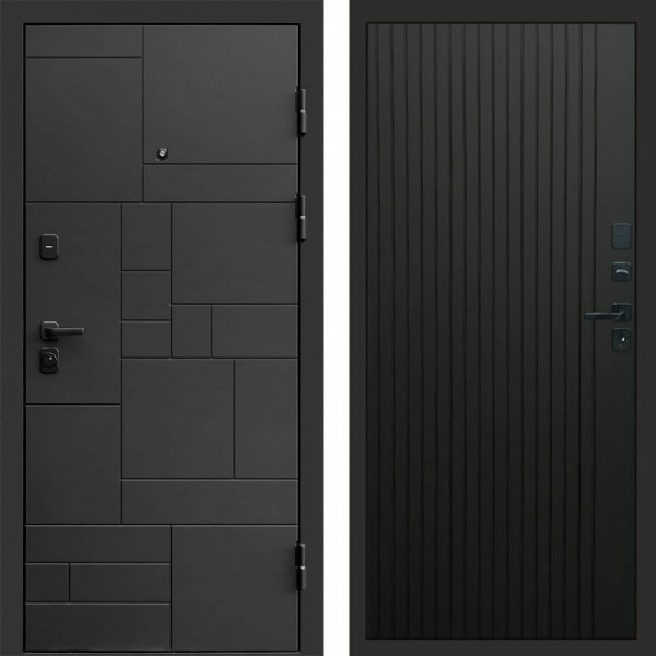 Входная дверь Termo-Door Квадро - Flat Черный кварц