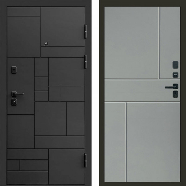 Входная дверь Termo-Door Квадро - Горизонт Grey софт