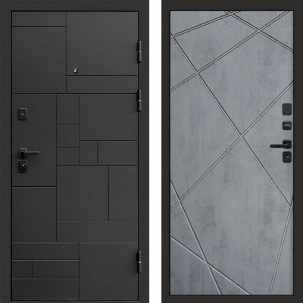 Входная дверь Termo-Door Квадро - Лучи бетон темный