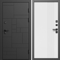 Входная дверь Termo-Door Квадро - Страйп Белый Софт