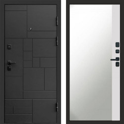 Входная дверь Termo-Door Квадро - Зеркало Фацет Белый софт