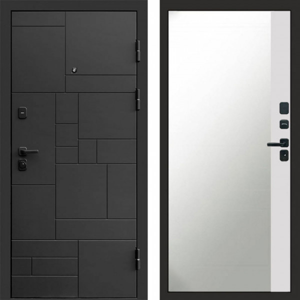 Входная дверь Termo-Door Квадро - Зеркало Фацет Белый софт