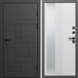 Входная дверь Termo-Door Квадро - Зеркало Люмис Белый Софт