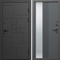 Входная дверь Termo-Door Квадро - Зеркало Люмис Грей Софт