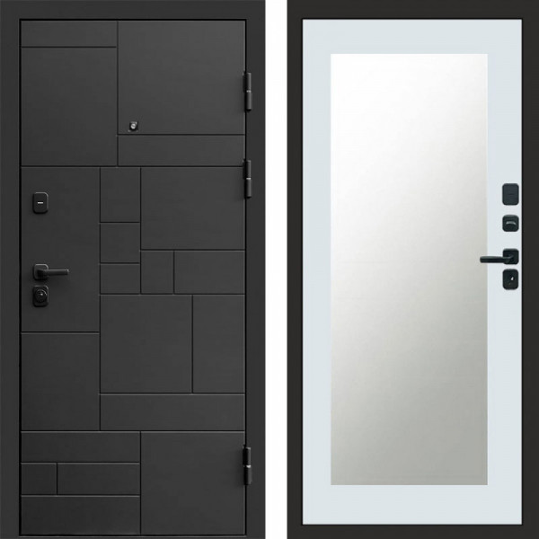 Входная дверь Termo-Door Квадро - Зеркало Триумф Белый софт