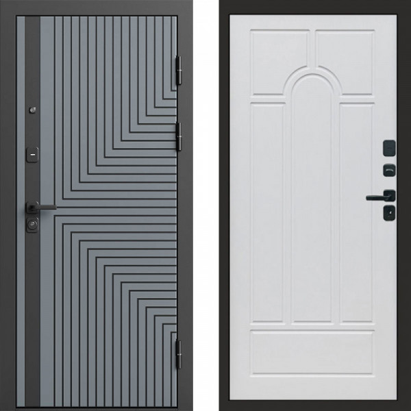 Входная дверь Termo-Door Квантум Грей - Арка белое дерево