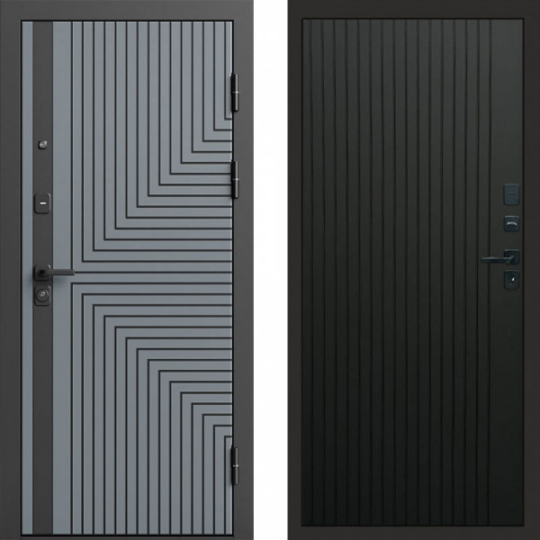 Входная дверь Termo-Door Квантум Грей - Flat Черный кварц