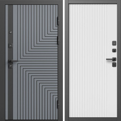 Входная дверь Termo-Door Квантум Грей - Флэт Белый софт