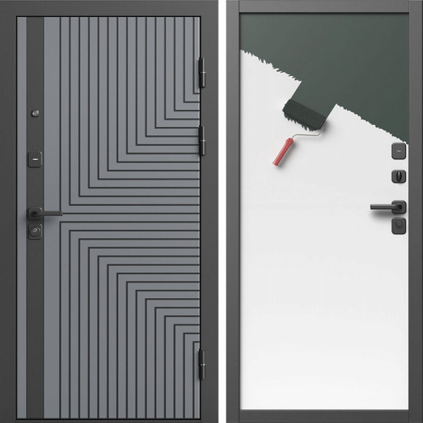 Входная дверь Termo-Door Квантум Грей - Гладкая Панель Под Покраску (грунт)