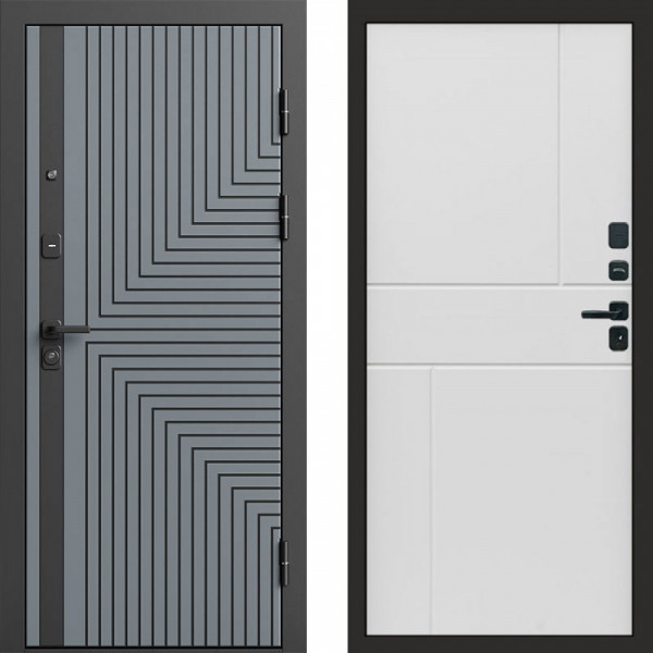 Входная дверь Termo-Door Квантум Грей - Горизонт белый