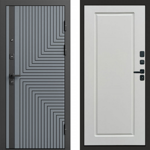 Входная дверь Termo-Door Квантум Грей - Гранд Белый софт