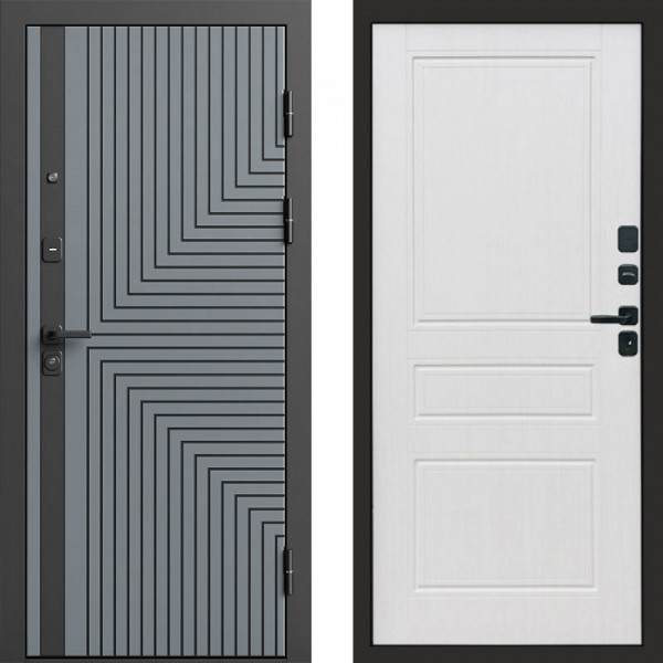 Входная дверь Termo-Door Квантум Грей - Классика белое дерево