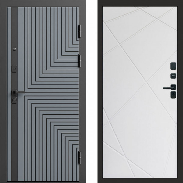 Входная дверь Termo-Door Квантум Грей - Лучи белый