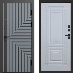 Входная дверь Termo-Door Квантум Грей - Мадрид Белый софт