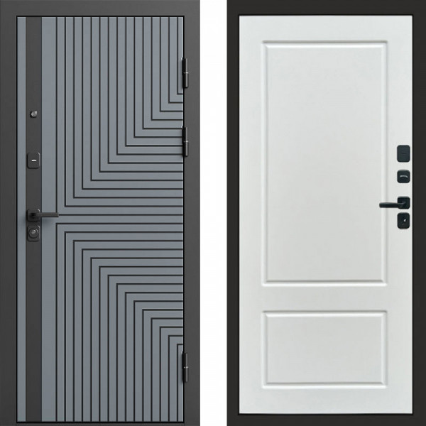 Входная дверь Termo-Door Квантум Грей - Марсель Белый софт