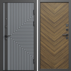 Входная дверь Termo-Door Квантум Грей - Плаза Елочка Орех