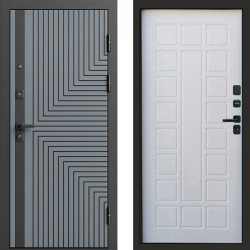 Входная дверь Termo-Door Квантум Грей - Престиж белое дерево