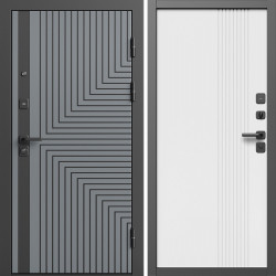 Входная дверь Termo-Door Квантум Грей - Страйп Белый Софт