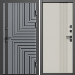 Входная дверь Termo-Door Квантум Грей - Страйп Слоновая Кость