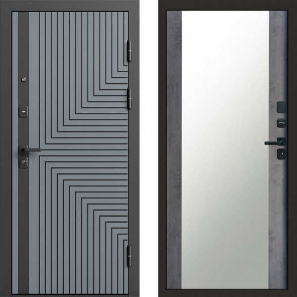 Входная дверь Termo-Door Квантум Грей - Зеркало бетон темный